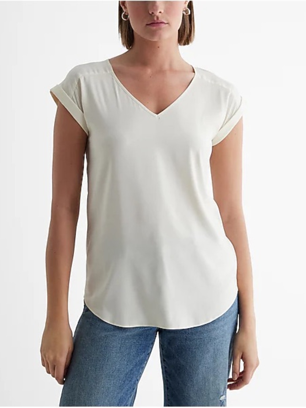 Express V-Neck Cap Sleeve Top - Small